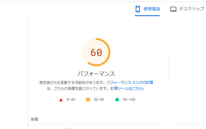 PageSpeed Insights　評価